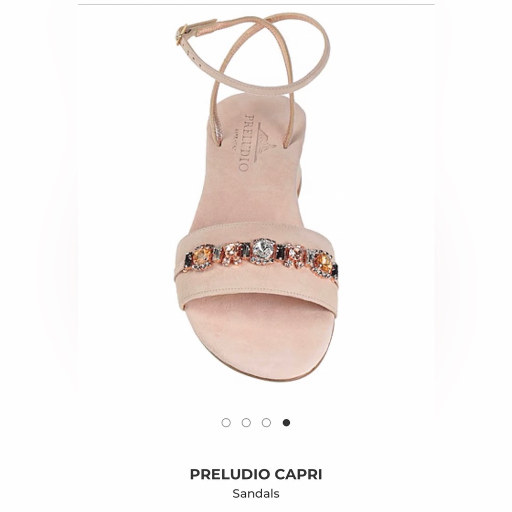 PRELUDIO Capri Light Pink jeweled sandals Size 6 US NEVER WORN